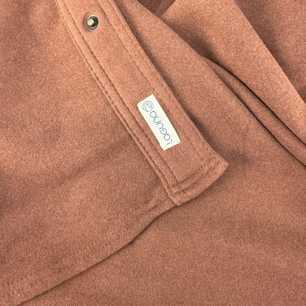 Laguna Shirt Jacket Men's M Brown Snap Front Shacket Fleece Outerwear Preppy - Picture 5 of 11